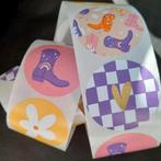 Sluitstickers cowboyboots stickers bloem laarsjes hart grid, Verzenden, Nieuw, Meerdere stickers