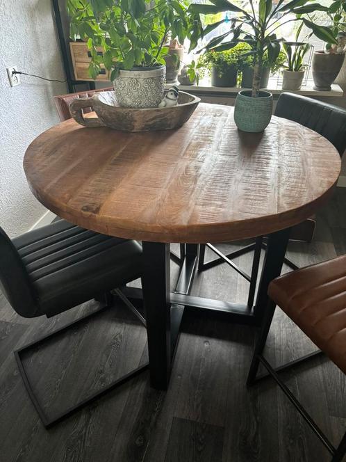 Mooie eettafelset ( hoog), Huis en Inrichting, Tafels | Eettafels, Zo goed als nieuw, 100 tot 150 cm, Rond, Ophalen