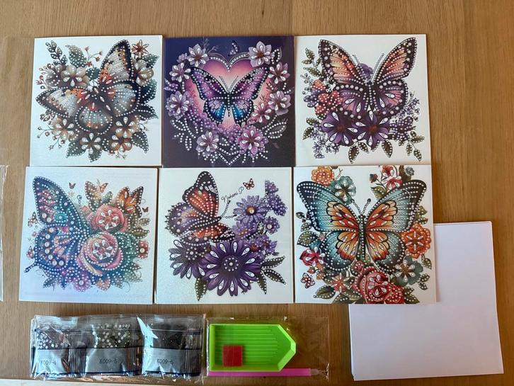 Daimond painting kaarten voor sponsering alpe d huzes, Hobby en Vrije tijd, Kaarten | Zelf maken, Nieuw, Overige typen, Overige thema's