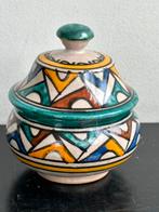 Fes aardewerk oosterse deksel potje 7/10 cm H, Antiek en Kunst, Curiosa en Brocante, Ophalen of Verzenden
