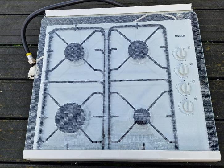 Bosch gaskookplaat met glazen deksel zgan, Witgoed en Apparatuur, Kookplaten, Zo goed als nieuw, Vrijstaand, Gas, 4 kookzones