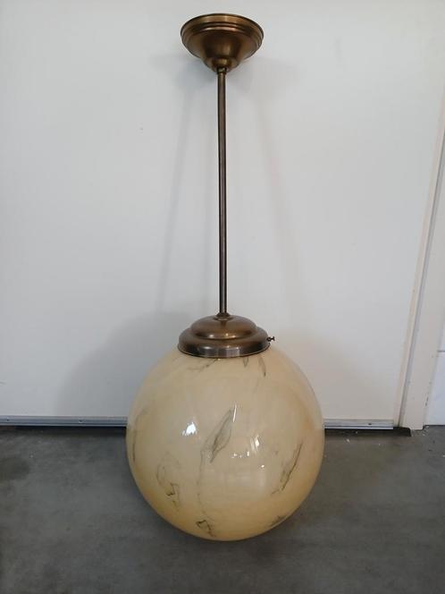 Zeer mooie Art Deco hanglamp., Huis en Inrichting, Lampen | Hanglampen, Zo goed als nieuw, Minder dan 50 cm, Glas, Ophalen
