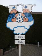 Geboortebord tweeling o.a blauw, unieke keuze de goedkoopste, Ophalen, Nieuw, Geboortebord