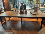 Prachtige grote eettafel eiken blad zwarte poten 280 cm, Huis en Inrichting, Complete eetkamers, Ophalen, Zo goed als nieuw, Landelijk chique