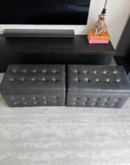 2x Opbergbanken van kunstleer, Huis en Inrichting, Banken | Voetenbanken en Poefen, Ophalen, Gebruikt, Minder dan 50 cm, 75 tot 100 cm