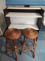 Bar met rotan krukken - Gezellige hoek!, Ophalen, Gebruikt, Inclusief barstoelen