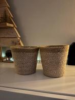 Jute plantenmandjes 2 stuks, Ophalen of Verzenden, Zo goed als nieuw, Rond