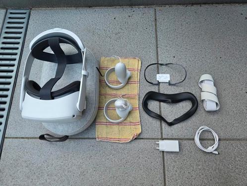 Oculus Quest 2 VR-bril met accessoires - Zo goed als nieuw, Spelcomputers en Games, Virtual Reality, Zo goed als nieuw, Pc, VR-bril