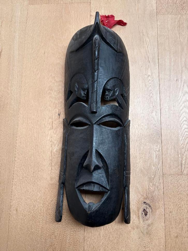 Afrikaans houten masker (zwart), Antiek en Kunst, Kunst | Beelden en Houtsnijwerken, Ophalen of Verzenden
