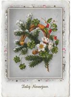 Oude Nieuwjaarskaart uit 1961  Gelopen Ansichtkaart (B5845 ), Ophalen of Verzenden, 1960 tot 1980, Gelopen