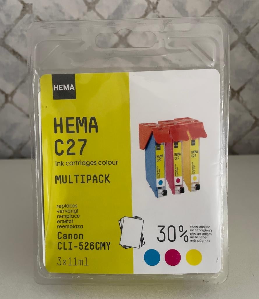 Nieuw! HEMA Inkt cartridges kleur (Canon CLI-526 CMY), Ophalen of Verzenden, Nieuw, Cartridge, Hema
