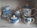 Blauwe Franse koffieservies, Antiek en Kunst, Ophalen of Verzenden