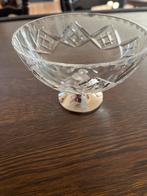 Kristallen Bonbonschaaltje met Zilveren Voetje Antiek Glaswe, Ophalen of Verzenden