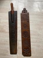 Antieke Eikenhouten Mangelplank . Volkskunst ., Ophalen of Verzenden