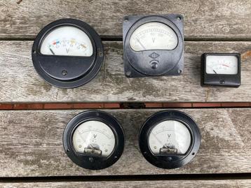 Vintage Paneelmeters: Wissel 250V en 100mA gelijkspanning beschikbaar voor biedingen