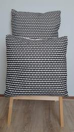 Geweven kussens beige/zwart, Ophalen, Zo goed als nieuw, Vierkant