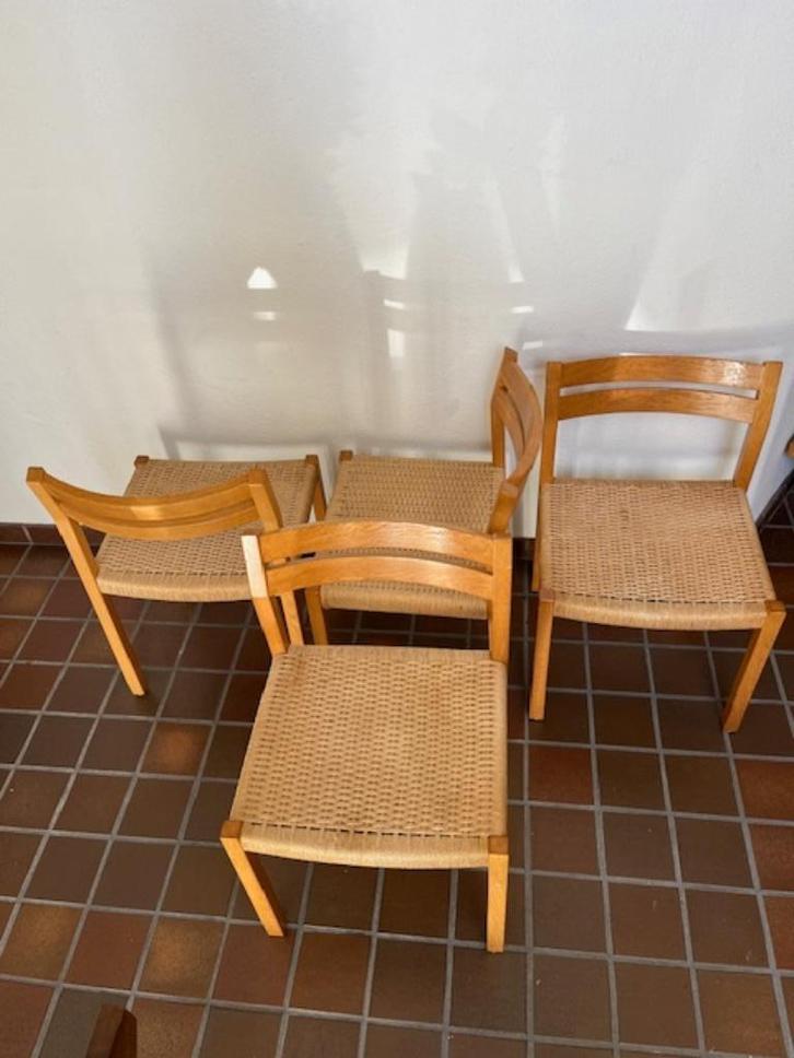 vintage design Niels O Moller stoelen  Model 401 Denmark, Huis en Inrichting, Stoelen, Gebruikt, Vier, Hout, Overige materialen