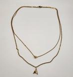 Goudkleurige, dubbele ketting met hartje en letter, Overige materialen, Nieuw, Ophalen of Verzenden, Info@lajefa-sieraden.nl