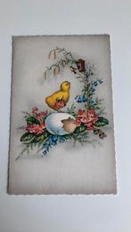 Pasen. Ei,kuiken met tasje,vogelhuisje,bliemen, Verzamelen, Ophalen of Verzenden, Ongelopen, Feest(dag)