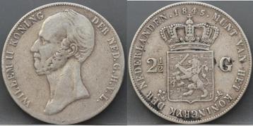 Rijksdaalder 1845 - 2 1/2 gulden 1845 lelie - Willem 2 beschikbaar voor biedingen