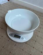 Werkende digitale keukenweegschaal met kom, Witgoed en Apparatuur, Minder dan 10 kg, Keukenweegschaal, Ophalen of Verzenden, Fijner dan 1 gram