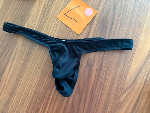 string, herenstring, zwart, katoen, brave person, maat L, Kleding | Heren, Ondergoed, Overige typen, Zwart, Ophalen of Verzenden