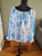 FASHION lichtblauwe bloemen top pofmouwen maat m Nieuw, Maat 38/40 (M), Fashion, Blauw, Nieuw