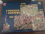 Jan van Haasteren 3 Puzzels + Posters, Ophalen of Verzenden, Meer dan 1500 stukjes, Gebruikt, Legpuzzel