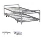 Uitschuifbaar bedframe - ruimtebesparend, Huis en Inrichting, Ophalen, Verstelbaar, Eenpersoons, Bruin