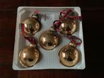Glazen Kerstballen Goudkleurig Glanzend 55 mm 5 stuks ZGAN, Ophalen of Verzenden, Zo goed als nieuw