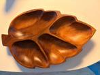 Vintage Teak houten schaal blad, Gebruikt, Schaal, Ophalen of Verzenden, Overige vormen