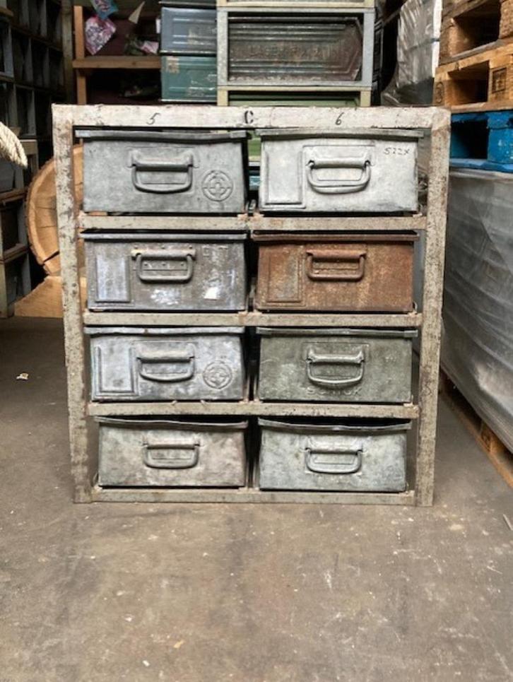 Industriële Ladekast Bakken Stelling Kast Stellingkast SALE, Huis en Inrichting, Kasten | Ladekasten, Gebruikt, Minder dan 100 cm