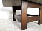 Vintage Fossielsteen Salontafel, Overige materialen, Gebruikt, Mid-century, leisteen, fossiel, vintage salontafel, brutalist, -