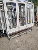 Kozijn met dubbele tuindeuren deuren en zijlichten, Ophalen, Glas, 120 cm of meer, 215 cm of meer