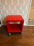 Rood nachtkastje op wielen - Kallax, Huis en Inrichting, Ophalen, Minder dan 45 cm, Minder dan 55 cm, Gebruikt