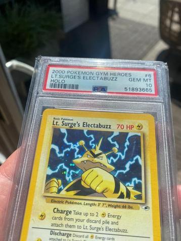 Pokemon Gym Heroes Lt. Surge's Electabuzz Holo PSA 10 beschikbaar voor biedingen