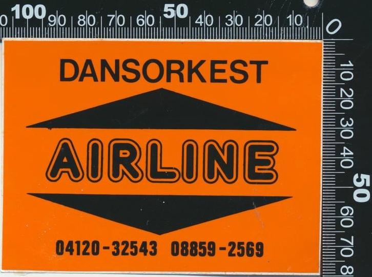Sticker: Dansorkest Airline, Verzamelen, Stickers, Zo goed als nieuw, Bedrijf of Vereniging, Ophalen of Verzenden