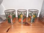 3 vintage fruit limonadeglazen., Antiek en Kunst, Antiek | Glas en Kristal, Ophalen of Verzenden