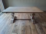 Massief eikenhouten kloostertafel whitewash., Huis en Inrichting, Tafels | Eettafels, Ophalen, Vijf personen of meer, Rechthoekig