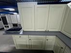 Complete keuken Compleet met APP 120Keukens op voorraad 2648, Hoekkeuken, Ophalen of Verzenden, Zo goed als nieuw, Crème