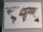 Wereldkaart Schilderij Canvas - 120x85cm, Huis en Inrichting, Ophalen, Gebruikt, Schilderij, 100 tot 125 cm