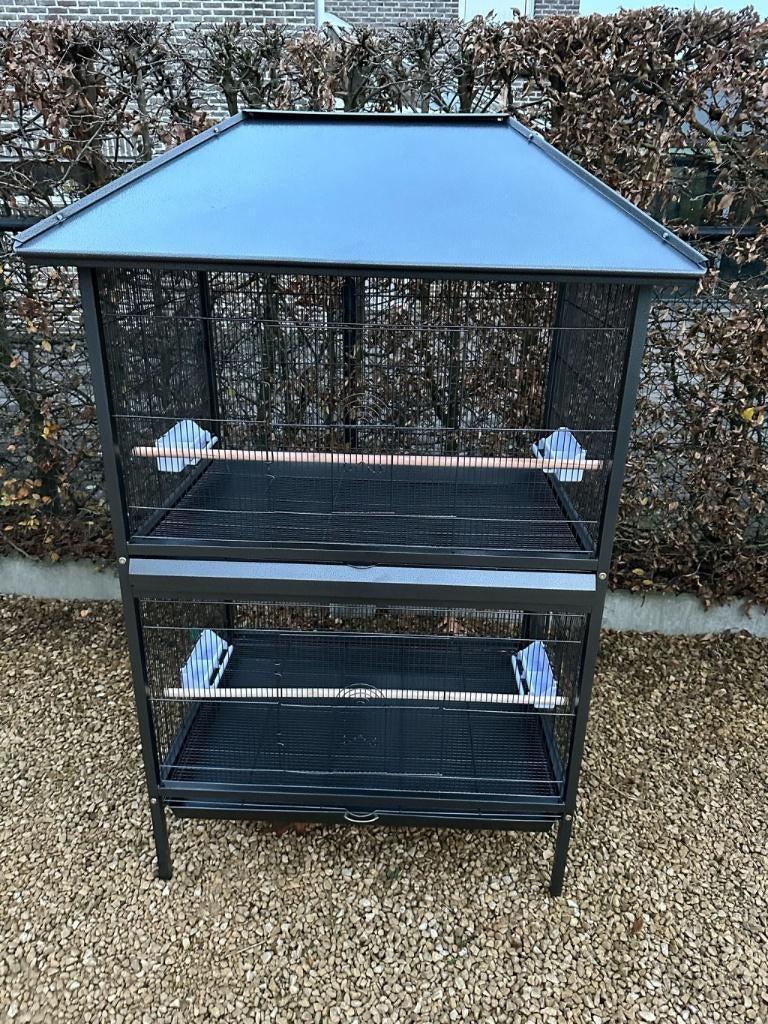 Vogelkooi Duplex deluxe, Dieren en Toebehoren, Vogels | Hokken en Kooien, Ophalen, Nieuw, Metaal, Vogelkooi