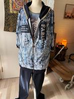 Luxe drie delig huispak glitter steentjes donkerblauw goud, Ophalen of Verzenden, Zo goed als nieuw, Maat 42/44 (L), Blauw