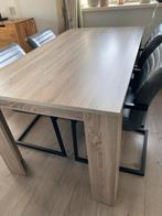 Eettafel voor 4 personen 160/90cm, Ophalen, 100 tot 150 cm, Eikenhout, Zo goed als nieuw