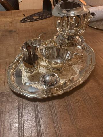 Verzilverd Theeservies - Perfecte Staat! beschikbaar voor biedingen