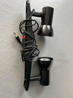 Dubbele spotjes zwart met schakelaar, Ophalen, Gebruikt, Metaal