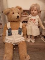 Vintage gebreide beren of poppen broek met bretels jaren 50, Antiek en Kunst, Antiek | Speelgoed, Ophalen of Verzenden