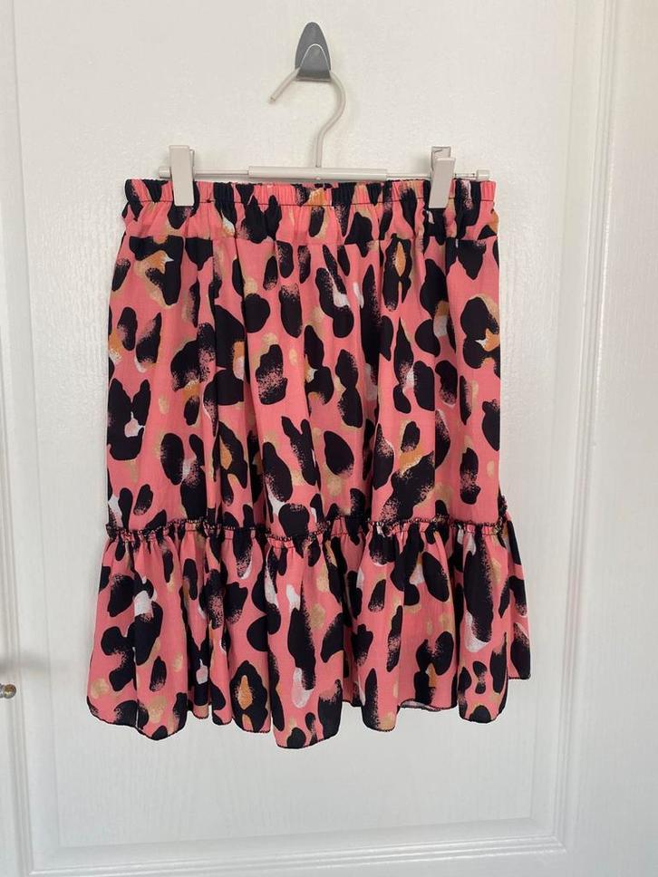 Coral roze mini rok rokje luipaard panter tijgerprint S 36, Kleding | Dames, Rokken, Zo goed als nieuw, Maat 36 (S), Overige kleuren