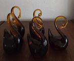 5 vintage amber glazen zwanen, Ophalen of Verzenden
