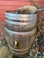 Houten regenton met kraantje, Tuin en Terras, Regentonnen, Gebruikt, Met kraantje, 75 tot 150 liter, Ophalen of Verzenden